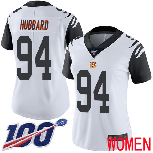 Cincinnati Bengals Limited White Women Sam Hubbard Jersey NFL Footballl #94 100th Season Rush Vapor Untouchable->cincinnati bengals->NFL Jersey